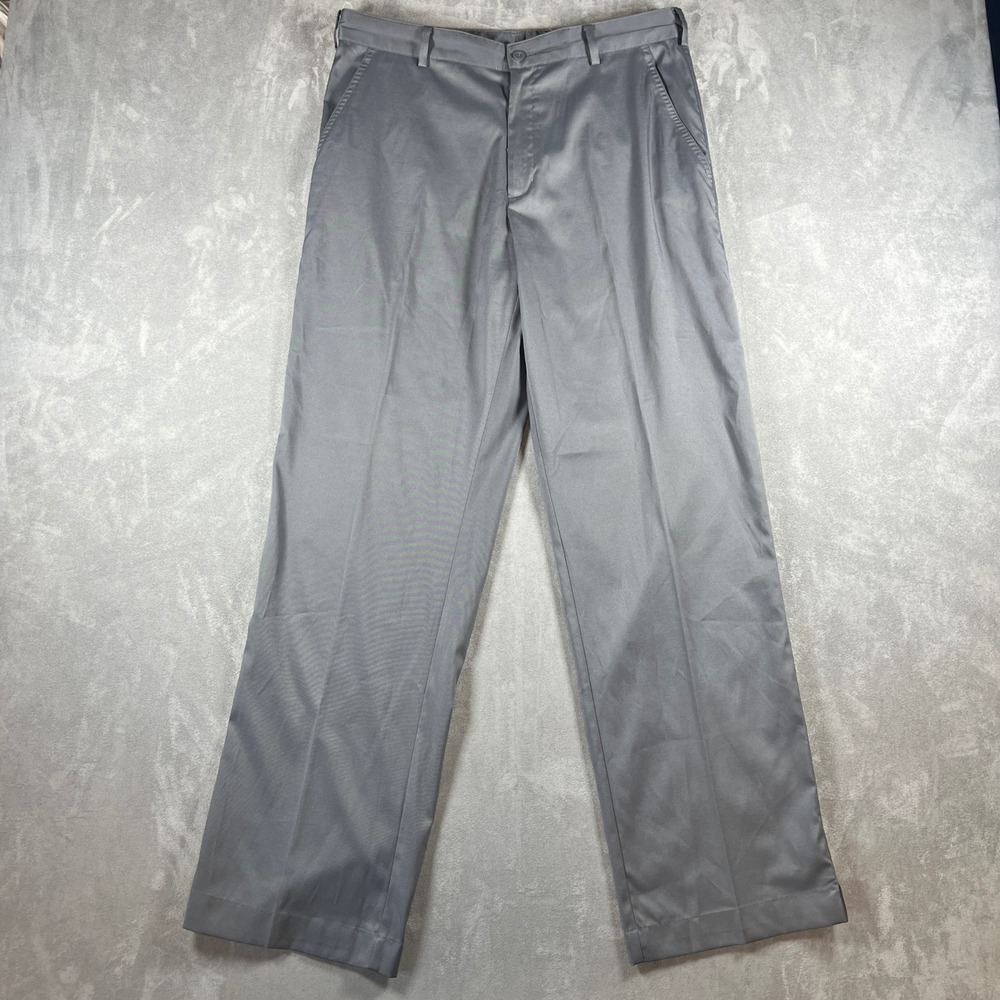 Nike‎ Golf Dri-FIT Pants Mens 32x32 Gray Flat Front Stretch Performance Trousers